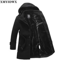 Новинка зимы, мужские модные толстые пальто с капюшоном и длинным рукавом, повседневная мужская теплая верхняя одежда, флисовые тренчи, мужские ветровки