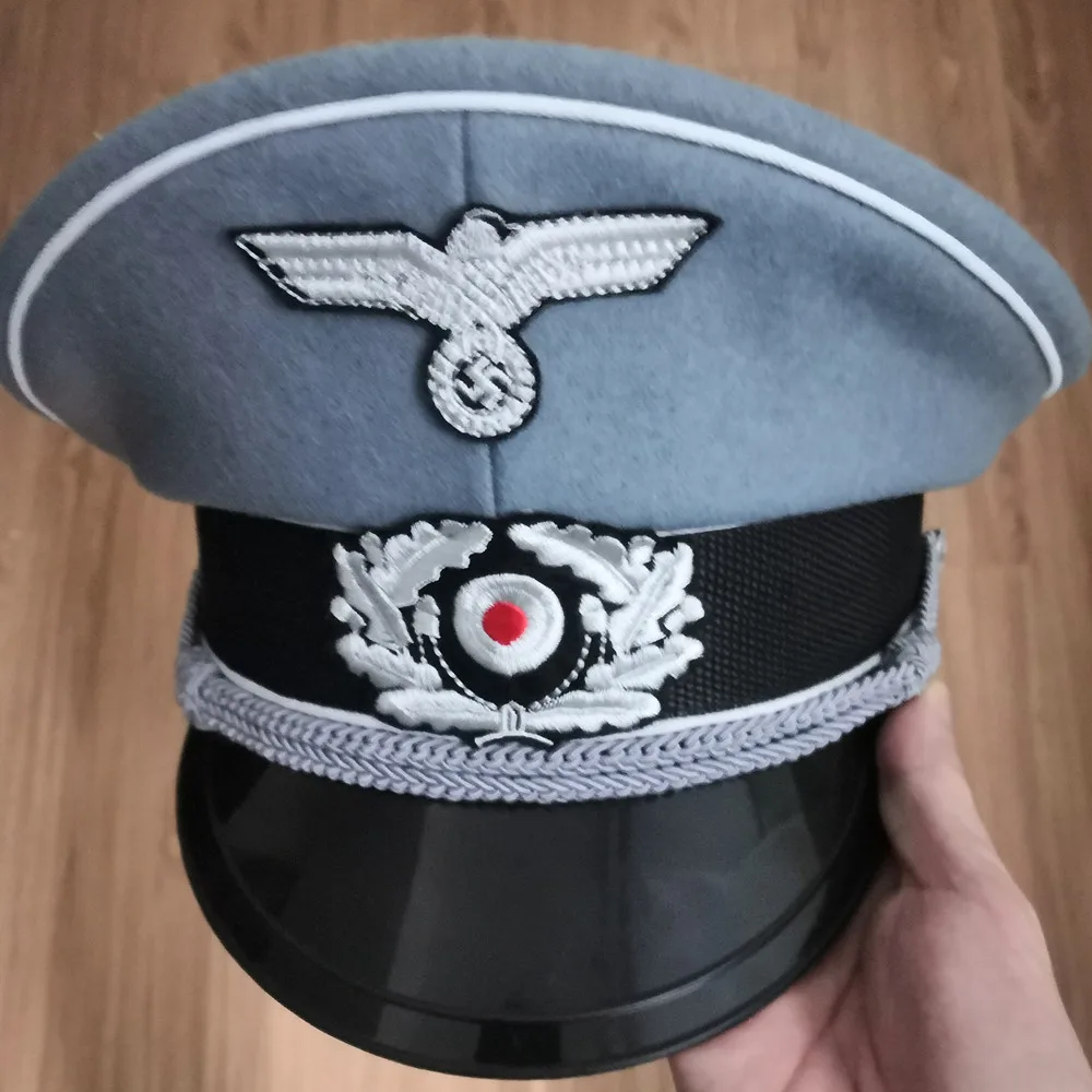 Size 57cm WW2 Косплей немецкая Wh M36 армейская шерстяная дробилка шляпа военный Козырек Кепка - Цвет: Size 57cm