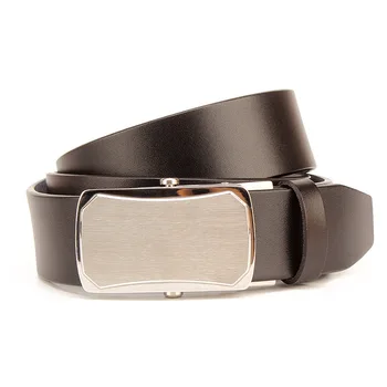 

Hypoallergenic stainless steel toothless roller toothless automatic buckle belt men's first layer leather non-porous belt