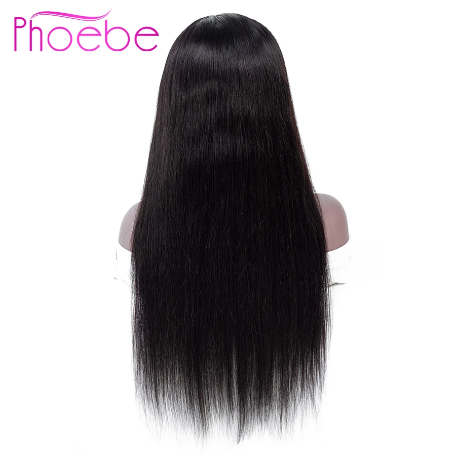 Phoebe 13x4 фронтальные человеческие волосы парики перуанские прямые парик с