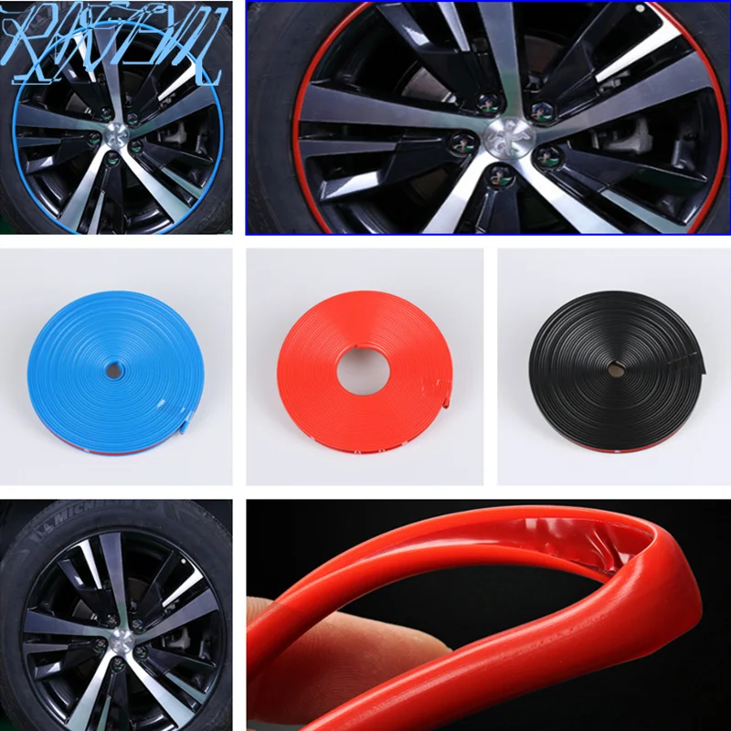

8m Car Wheel Hub Decorative Strip Auto Rim/Tire Protection for DAIHATSU Sigra Ayla Sirion Xenia Jaguar XF XFL XE XJL XJ F-PACE