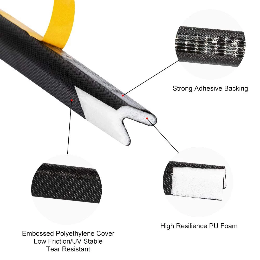 Sealing Strip Tape V Shape Weather Stripping Foam Seal Insulation Soundproofing Anti-Collision Doors Window Frame Gasket Draft