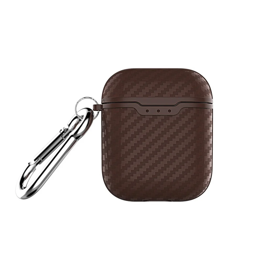Brown Для Apple AirPods Bluetooth беспроводные наушники чехол для наушников чехол для крышки корпуса из углеродного волокна чехлы протектор для AirPod зарядная коробка - Цвет: Brown