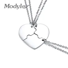 Mostyle 3 шт./набор, Полированное серебряное ожерелье из нержавеющей стали с подвеской в виде сердца для женщин, подарки для лучших друзей