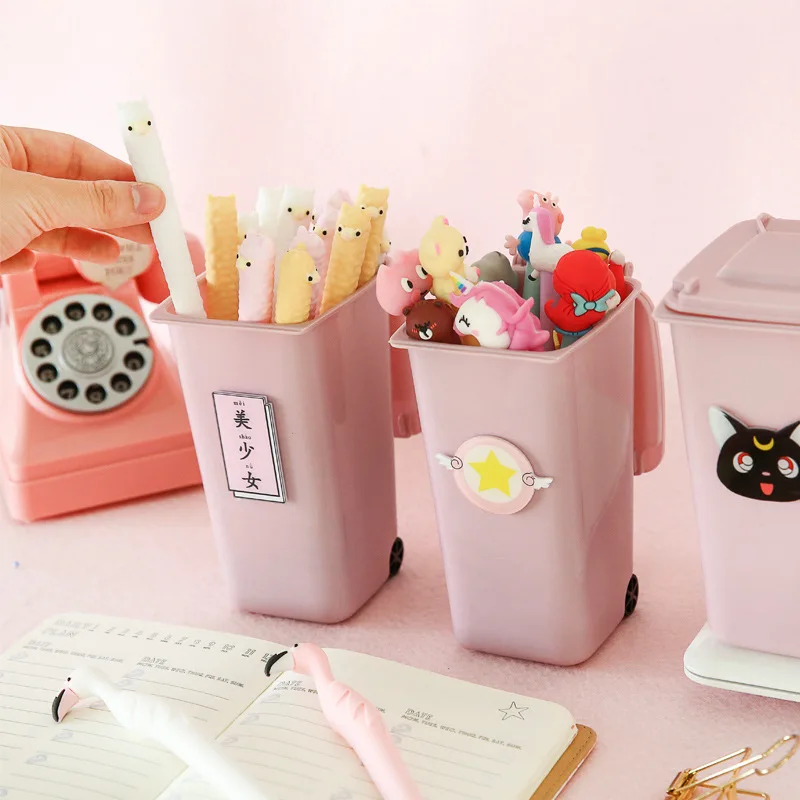 Details about   Kawaii Pen Holder  Pink Storage Box Household Manage Case Pencil Pen Holder  P2 