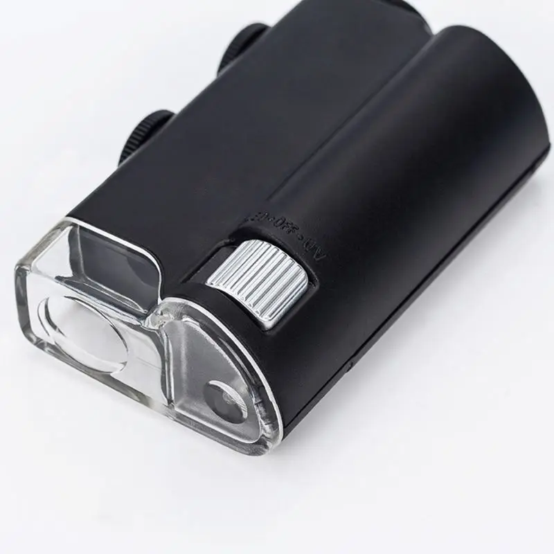 

100X Portable Magnifying Glass Universal Mobile Phone Mini Clip LED Microscope Magnifier Jeweler UV Stamp Antique Identification
