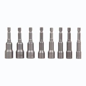 

8PCS 6mm-13mm Hex Socket Sleeve Nozzles Magnetic Nut Driver Set Drill Bit Adapter Hex Power Tool