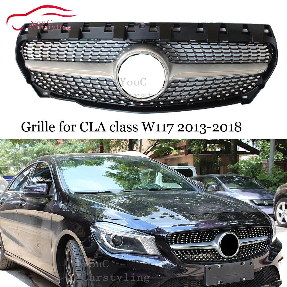 W117 GT AMG Решетка переднего бампера алмазные решетки для Mercedes CLA класс C117 CLA180 CLA200 CLA250 CLA45 AMG гриль 2013