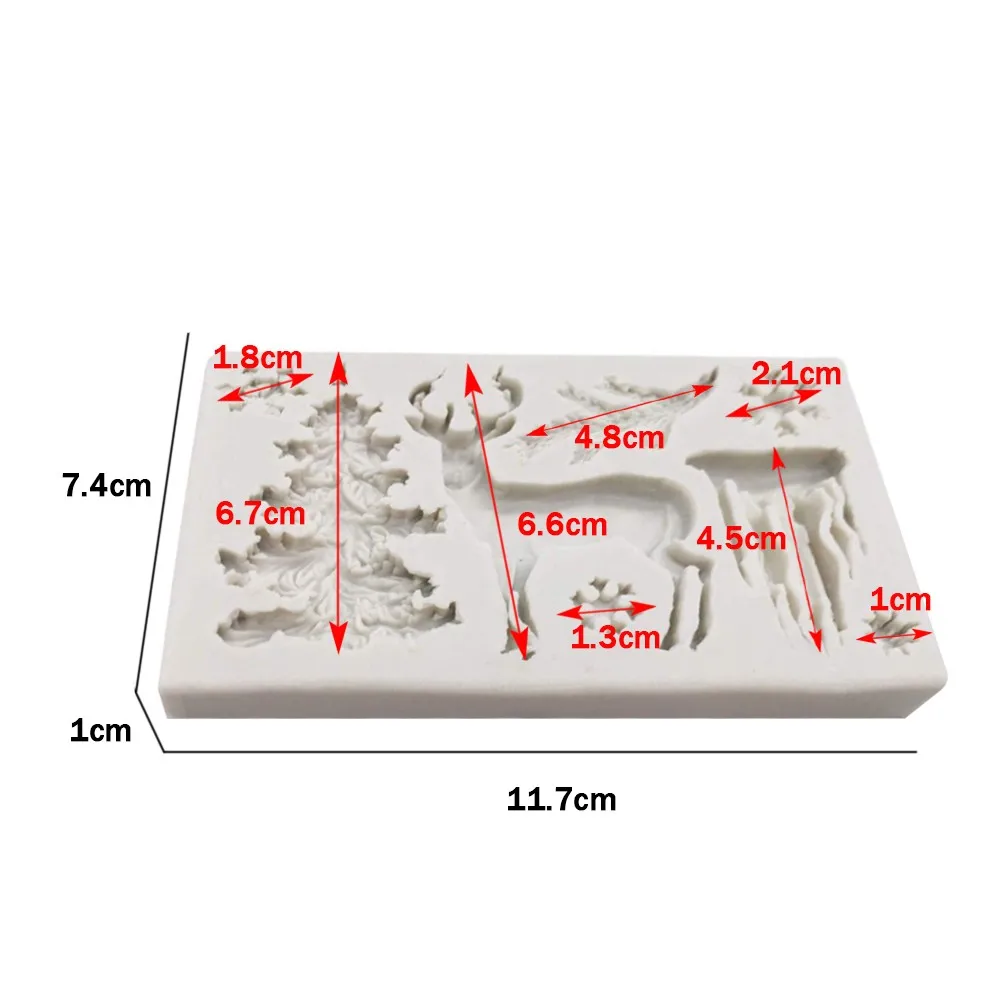 Silicone Mold Elk Glacier Christmas Tree Candy Pastry Biscuits Mould Cake Baking Food Grade Silicone Kitchen Accessories#ES