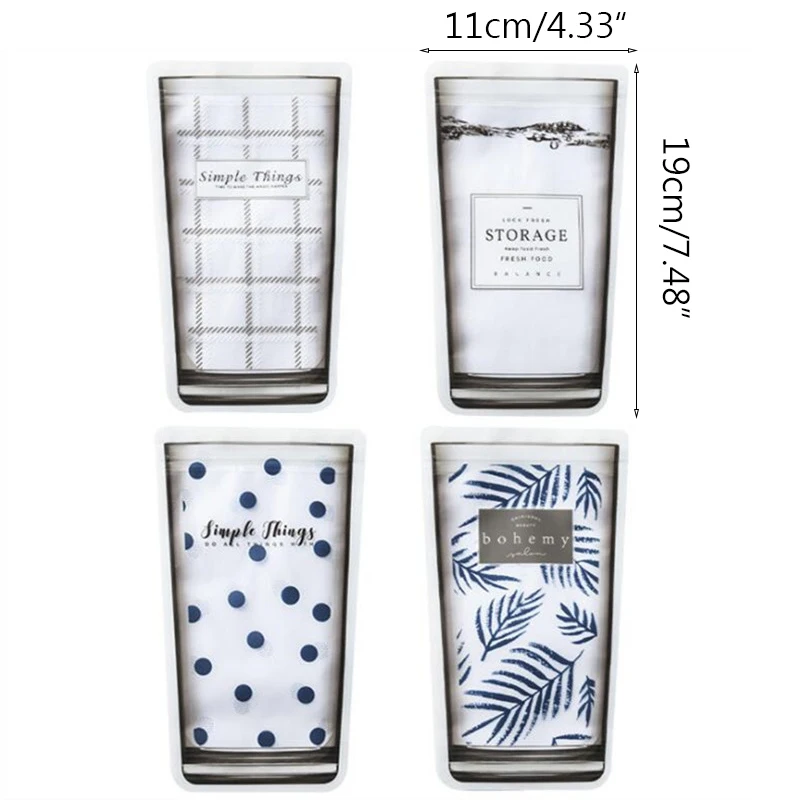 Silicone Bag Sealed Bag Household Fruit Sealed Bag Food Storage Bag Snack Bag Water Cup Type Refrigerator Fruit Ziplock Bag