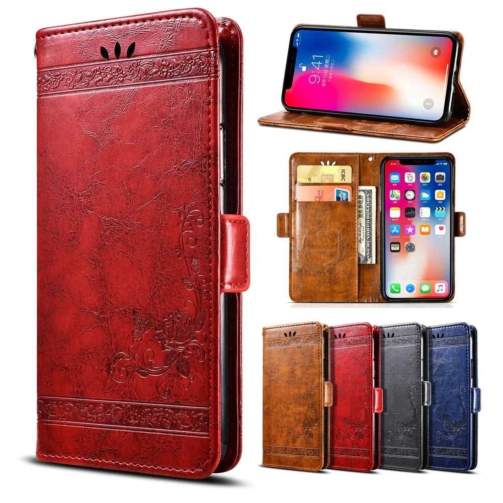 

For OPPO A5s Case Luxury Vintage Flip Wallet Leather Fundas Cover for OPPO A5s Phone Case with Card Holder Accessories