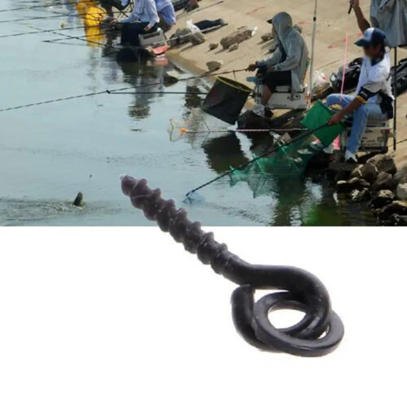 

50 Pieces Fishing Bait Screws Screws Ring Stealing Terminal Tackle Matte Black