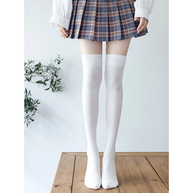 Ultrathin women‘s Silk stockings Nylon for ladies Black White Summer autumn winter socks girls Skinny legs over the knee thigh autumn winter White