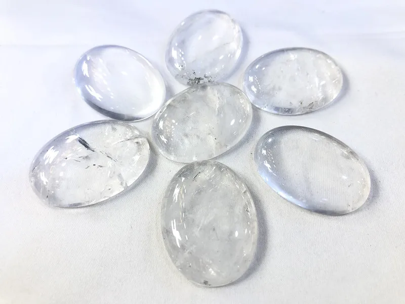 

Оптовая продажа, высококачественные Овальные Бусины Из Кварцевого кабошона с белым кристаллом, размер 30x40 мм, для изготовления ювелирных изделий своими руками, 3 шт./лот