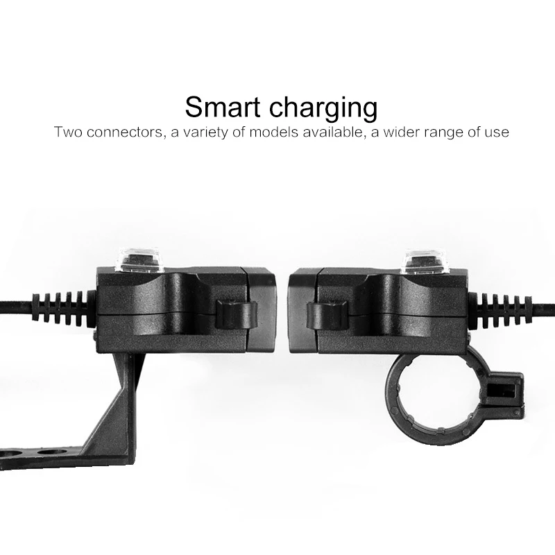 Dual USB 9V-24V Motorcycle Handlebar Charger Socket With Switch Waterproof Double Mounts Adapter Smart Charging Bracket