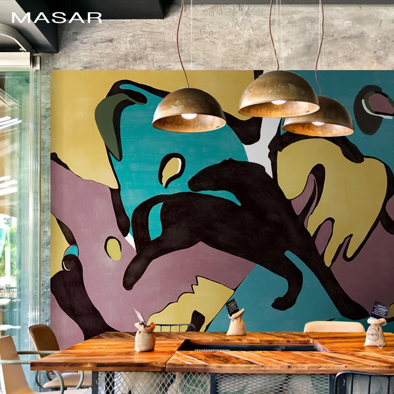 

MASAR Abstract animal collage mural children's room kindergarten playground entertainment place Internet cafe wallpaper