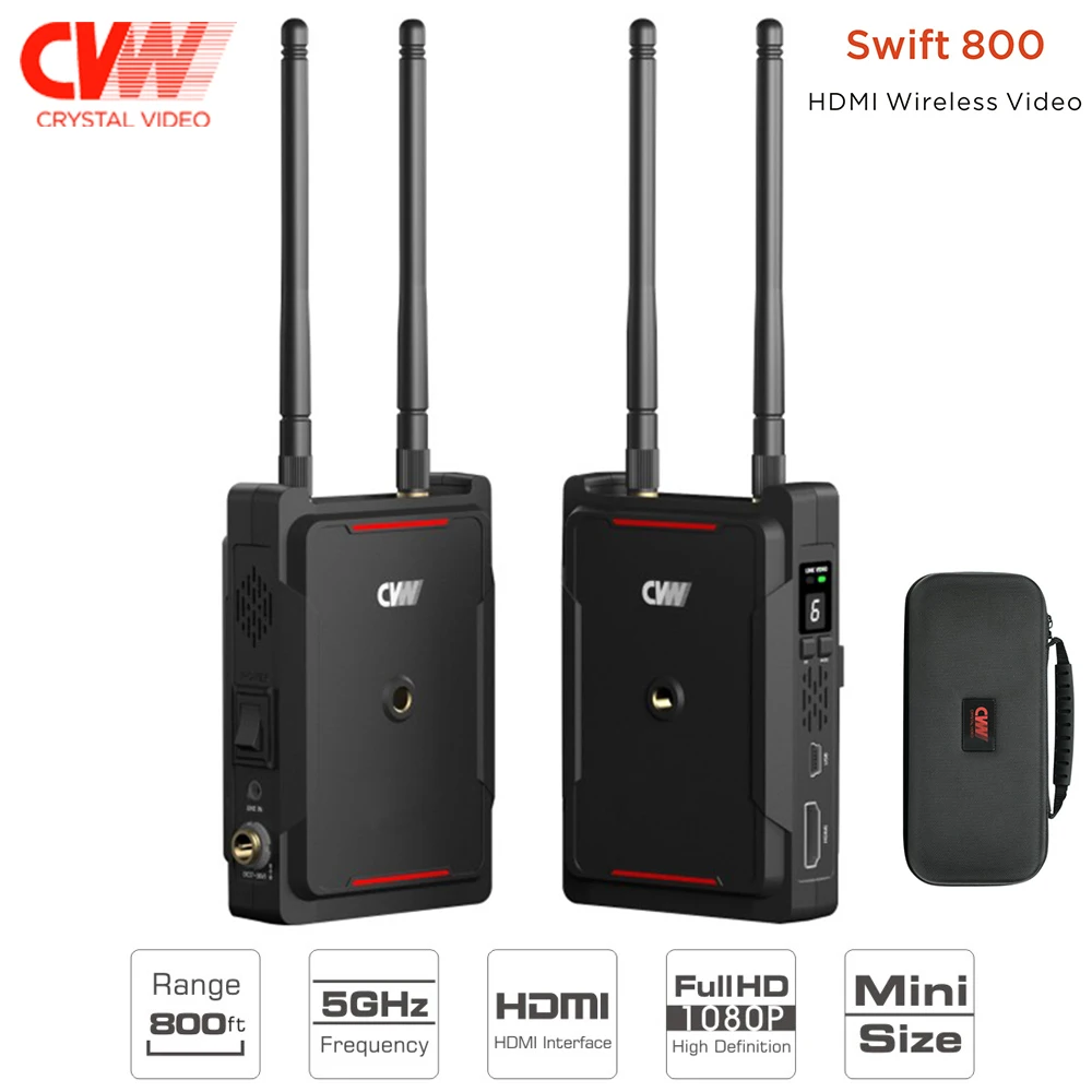 

CVW SWIFT 800 800ft Wireless Video Transmission System HDMI HD Image Wireless Transmitter Receiver Support Smartphone Monitor