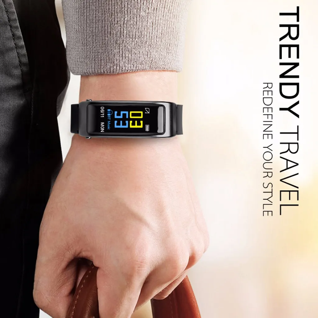 2 в 1 Смарт-часы с Bluetooth наушником сердечного ритма фитнес-активности многофункциональные смарт-часы браслет