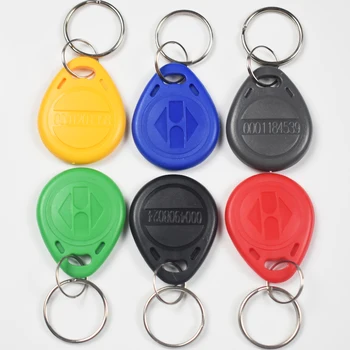 읽기 전용 액세스 제어 카드, RFID EM4100 TK4100 키 포브, 토큰 태그 키포브, ID 키체인, 10 개/로트, 125khz
