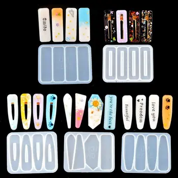 

Handmade Barrettes Silicone Epoxy Resin Molds DIY Hair Pin Acrylic Mold Alligator Hair Clip Molds Jewelry Making Tools