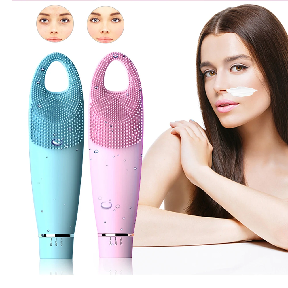 Mini Cleaner Deep Pore CleaningElectric Facial Cleansing Brush Silicone Sonic Vibration Skin Eye Massager Face Care Tools | Красота и
