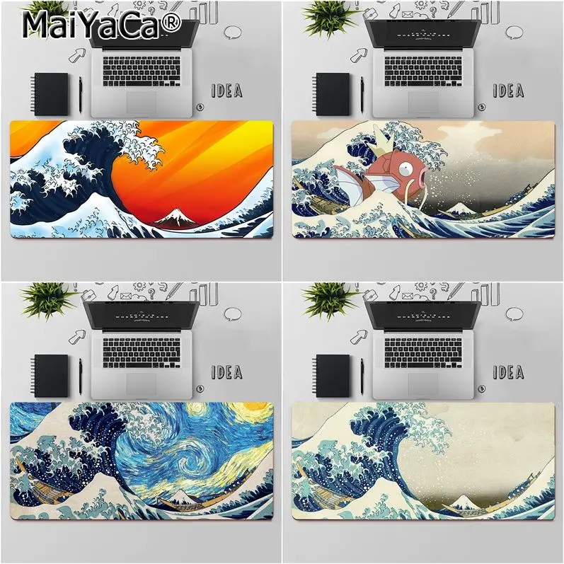 

Maiya High Quality Japanese wave Art Rubber PC Computer Gaming mousepad Free Shipping Large Mouse Pad Keyboards Mat