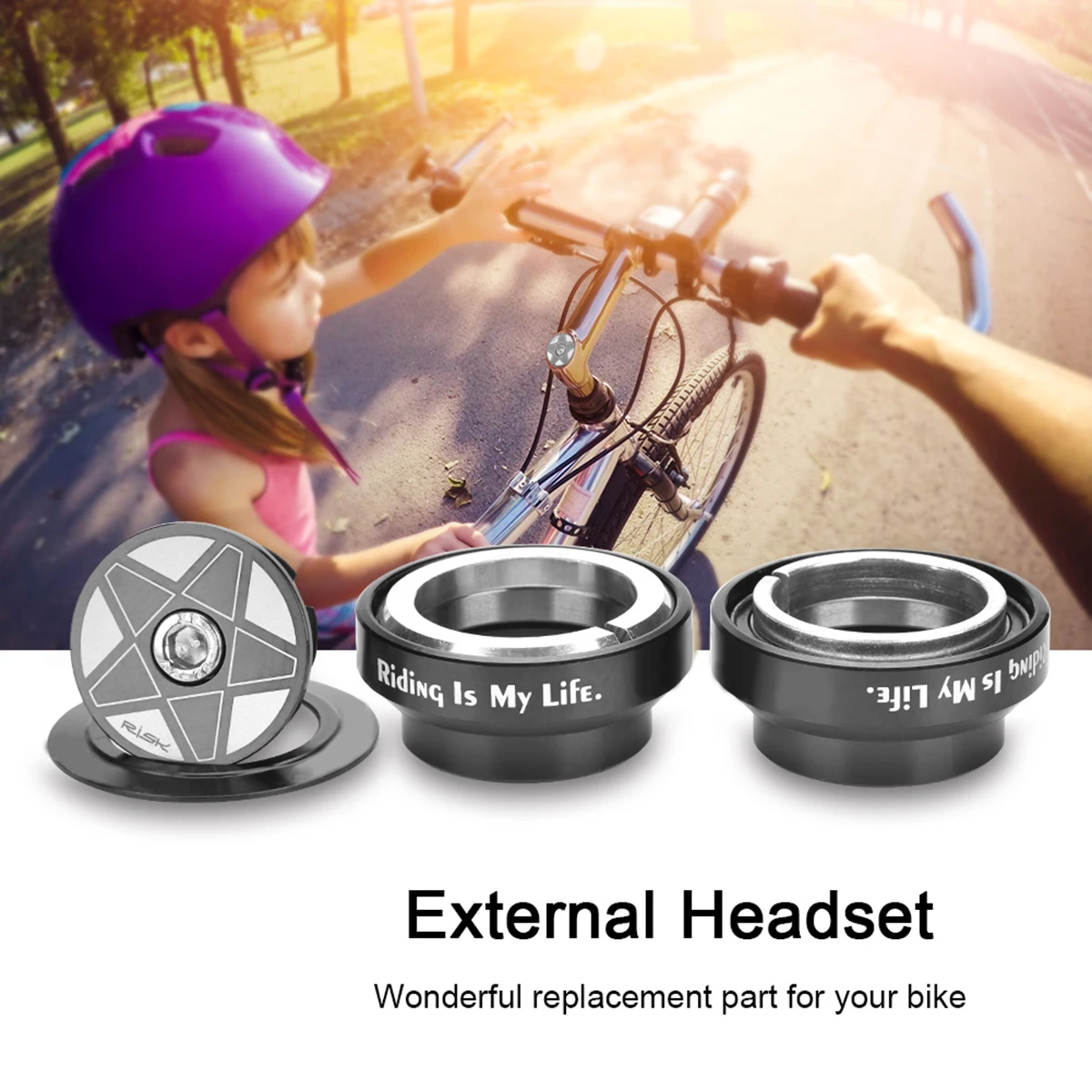 1-1/8" Ultralight MTB Mountain Bike Headset 34mm Aluminum+Titanium Alloy 7075 CNC Bicycle Cycling Hollow Headset Black/ Red