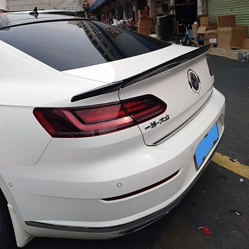 Для Volkswagen NEW CC Высокое качество углеродного волокна автомобиля украшение в виде хвостового крыла задний багажник спойлер 3 шт./компл