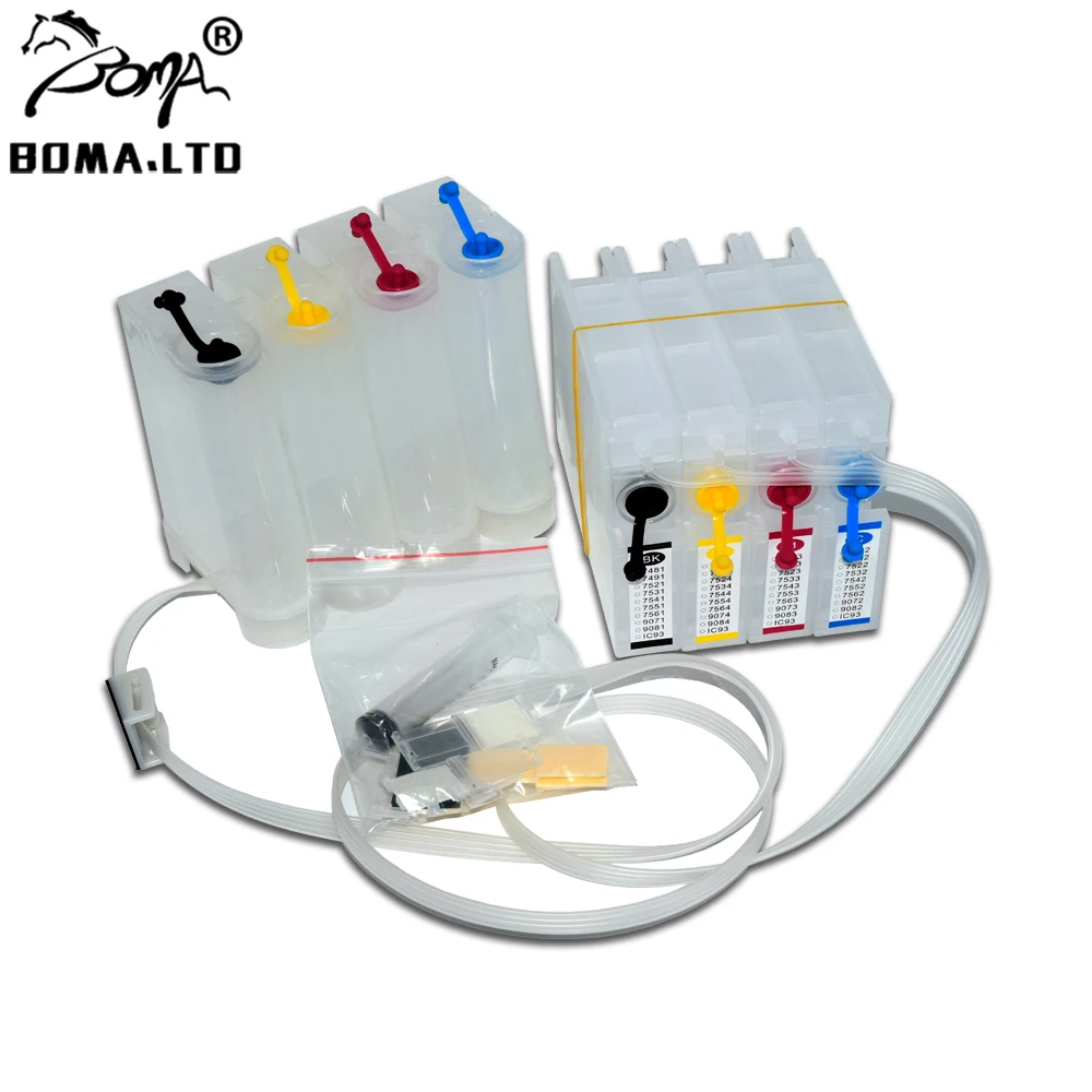 Sistema de Ciss de Tinta a Granel sem Chip para Epson Boma. 748 T9071 T9081 Wf-6590dwf Wf-6090dw 6590dtwfc 6090dtwc Ltd 6090 6590 748xxl - Imagem 4