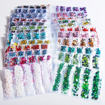 

1000pcs/bag 2/3/4/5/6mm Size Mix Nail Decorations Resin Crystal Rhinestone DIY For ladies Nails Toes Art Design