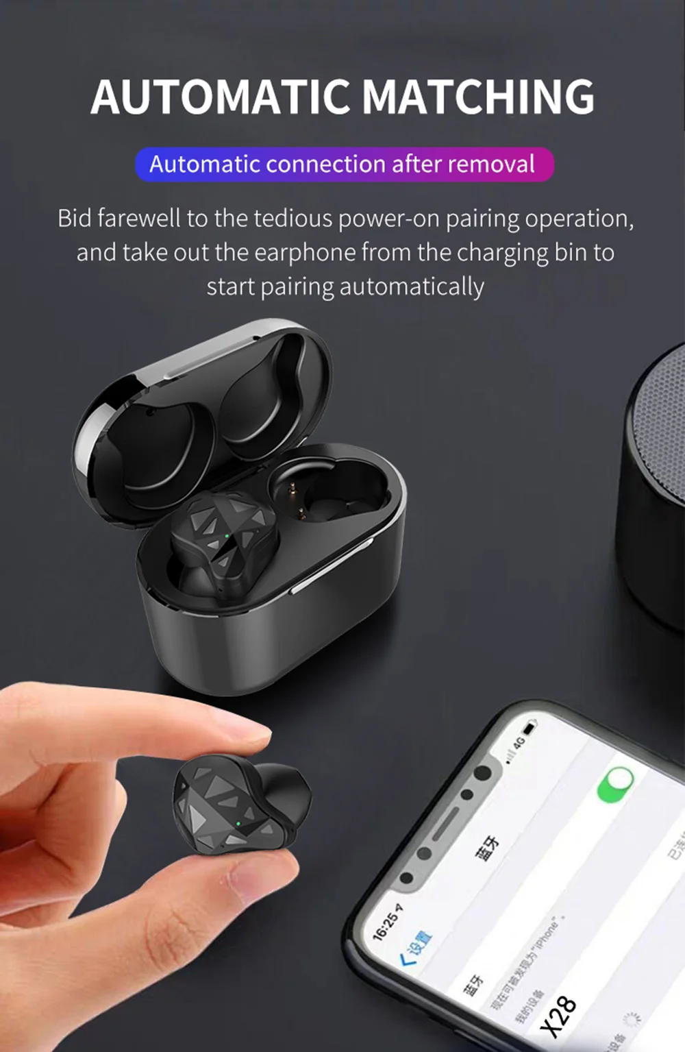 TWS X28 беспроводные Bluetooth наушники вкладыши Hifi наушники бас для мобильных телефонов управление для xiaomi mi 2 iphone 7 Plus