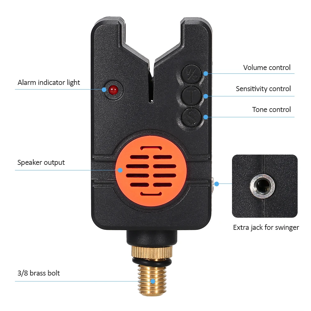 

1pcs Wireless Wireless Fishing Alarm Fishing Alerts Bite Alarm Indicator Sound Carp Fishing Gear Tone Volume Carp Pesca
