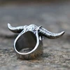 2020 New Goat Head Skull Rings Mens Gothic Animal Rings Baphomet Demon 316L Stainless Steel Punk Rock Biker Jewelry 5