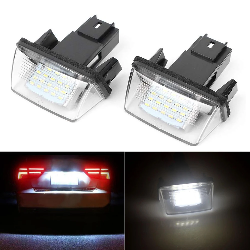 2 шт. светодиодный Подсветка регистрационного номера 18SMD 3528 светодиодный супер яркий для PEUGEOT 206 207 306 307 406 407 для CITROEN C3 C4 C5