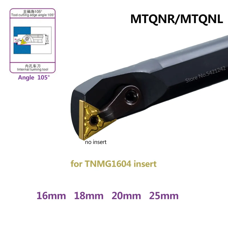 

1PC S16Q S18Q S20R S25S MTQNR16 MTQNL16 CNC Lathe Cutting Tools MTQNR Bar Internal Turning Tool Holder for TNMG Carbide Inserts