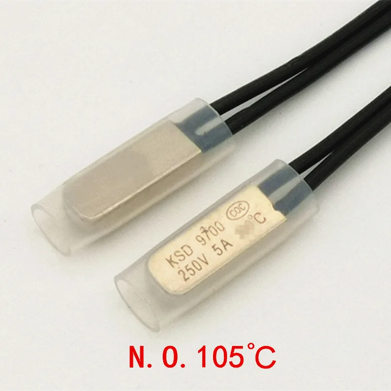 

100 шт./лот) 105C KSD9700 Ncrmally открытый термостат, переключатель температуры, no105градусов Цельсия, биметаллический диск.