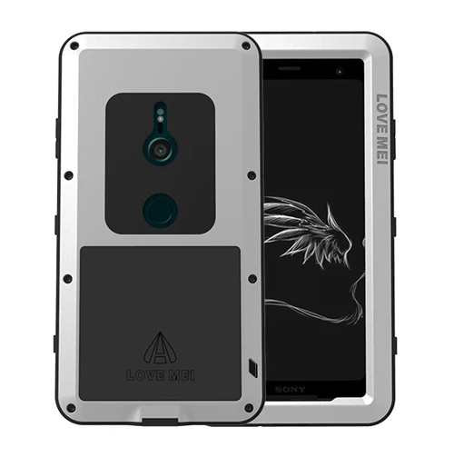Алюминиевый металлический чехол LOVE MEI для sony Xperia XZ3 Armor, ударопрочный защитный водонепроницаемый чехол для sony Xperia XZ3 Capa, чехол для телефона - Цвет: silver case