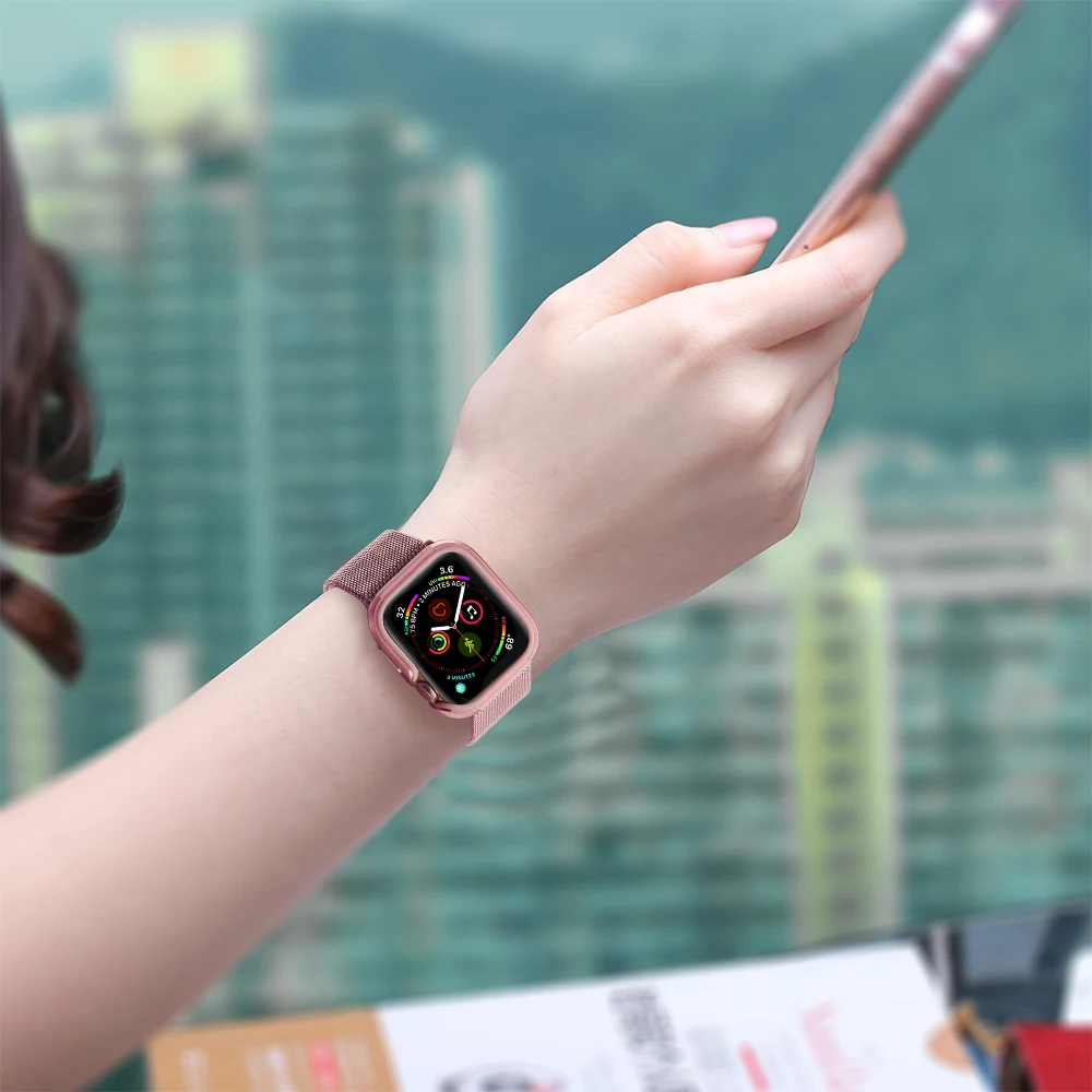 Ударопрочный легкий защитный бампер чехол для Apple watch 5 4 3 2 1 42/38 мм TPU чехол Полный для iwatch серии 40/44 мм