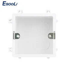 EsooLi высокое качество ПВХ пластик огнестойкий Waring задняя коробка регулируемая Монтажная коробка внутренняя Кассета для переключателя и розетки