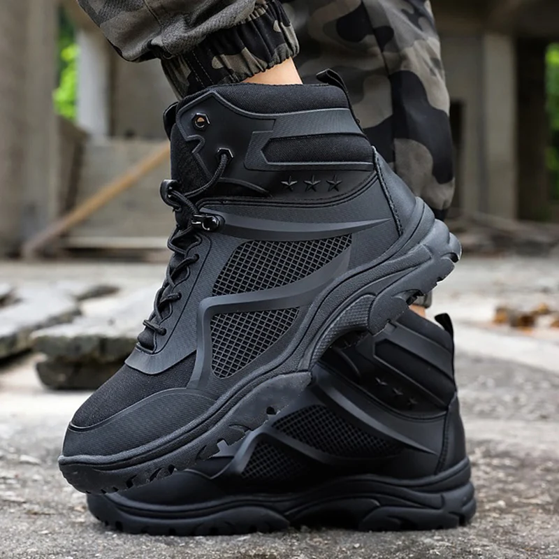 Hot Sell Military Combat Boots Men Big Size Army Shoes Military Tactical Boots Black Anti Slip Outdoor Trekking Shoes Men