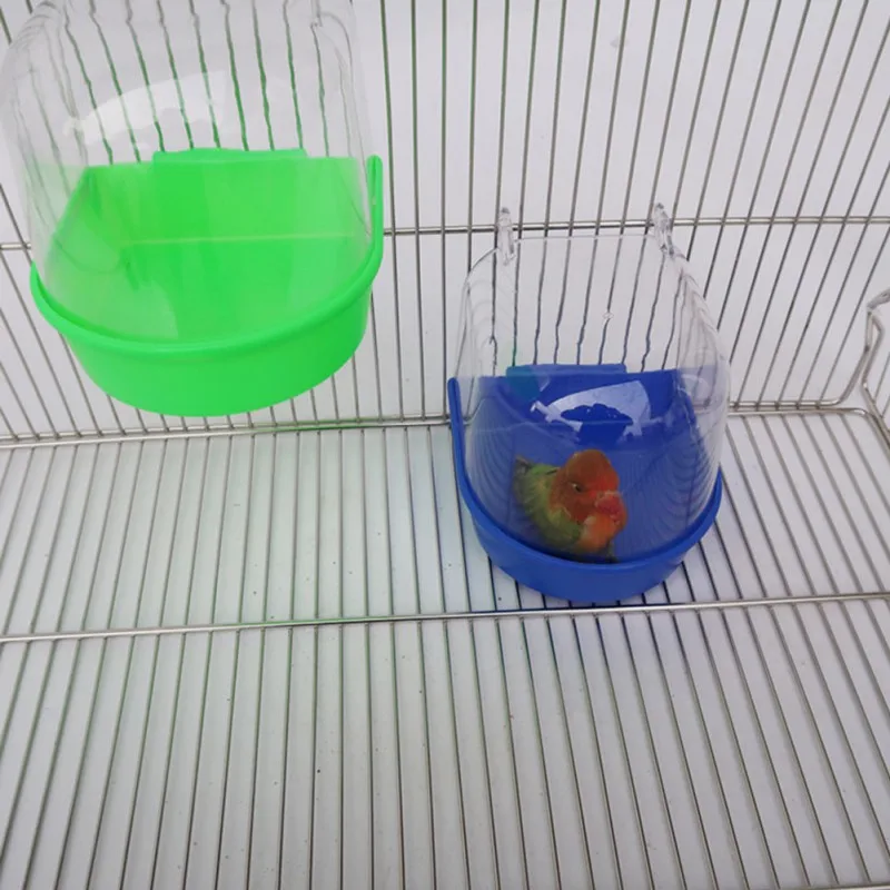 1 шт. Lovebird птица клетка для домашних животных пластиковая птица вода Ванна коробка Ванна попугай для Parakeet подвесная миска Parakeet Birdbath