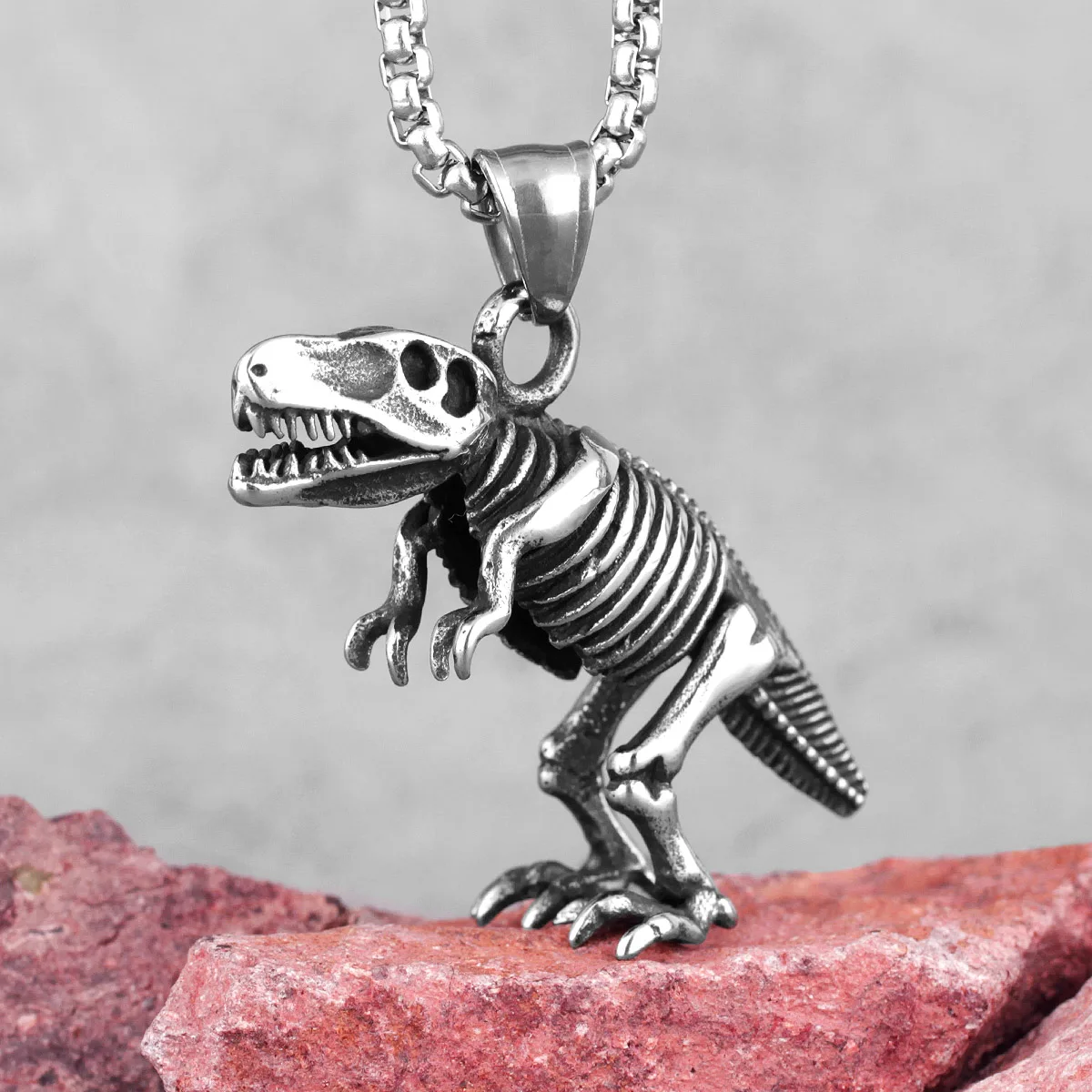 Girls Dinosaur T-Rex Charm Necklace Jewelry Gift,Animal Lover Gifts Pendant for Boys Women