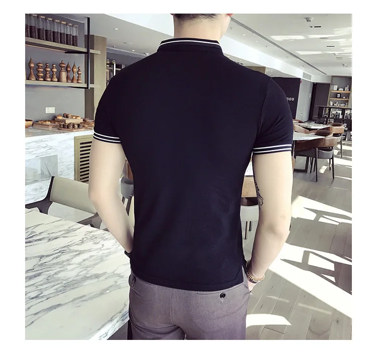 Polo Camisa Hombre, Корейская однотонная летняя рубашка поло, мужская хлопковая дышащая рубашка поло с коротким рукавом, Para Hombre 3xl Camisa Polo