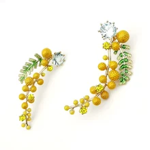 Корейский дизайн серьги-гвоздики стразы цветок provenc фрукты Пшеница оранжевый высокое качество элегантные длинные модные ювелирные изделия для женщин
