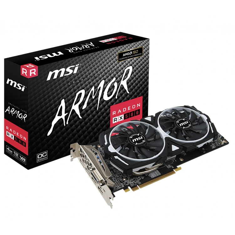 Игровая Видеокарта MSI XFX AMD Radeon RX 580 ARMOR 4G 8G OC с памятью 4 ГБ 256 бит используется для
