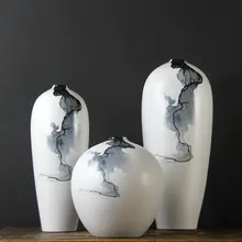 Цзиндэчжэнь керамическая ваза украшения уха сушеные цветы гостиной цветы украшения Новая китайская декоративная ваза подарки FF80O