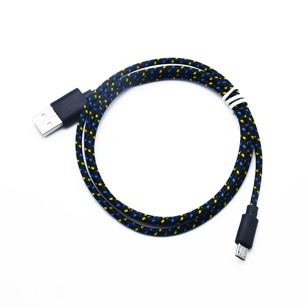 Черный 2A Micro USB кабель для зарядки и передачи данных 1 м Плетеный алюминиевый Micro USB кабель для быстрой зарядки и синхронизации данных для телефона Android USB кабель - Название цвета: Черный