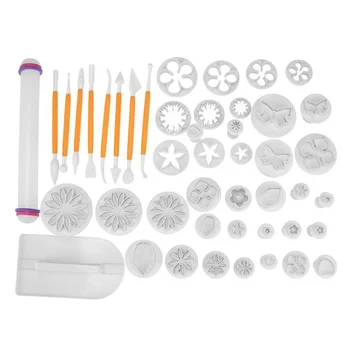 

46Pcs Cake Bakeware Tools Flower Fondant Cake Decor Kit Cookie Mould Icing Plunger Cutter JS23