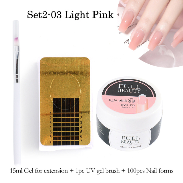 Gel For Extension UV Builder Nail Gel Clear Acrygel Base Varnish Quick Buidling Nail Art Brush Set For Manicure LY1800-1