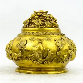 

Pure copper special price five treasures God treasure pot decoration treasure house gift